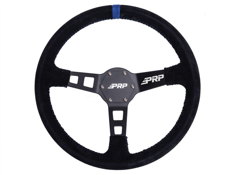 G121 Deep Dish Steering Wheel Suede Blue a 1