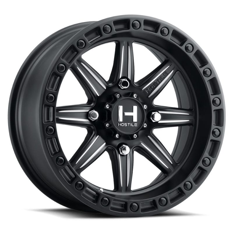 hostile h109 15074137 44m wheel 4lug satin black milled 15x7 1000 2935